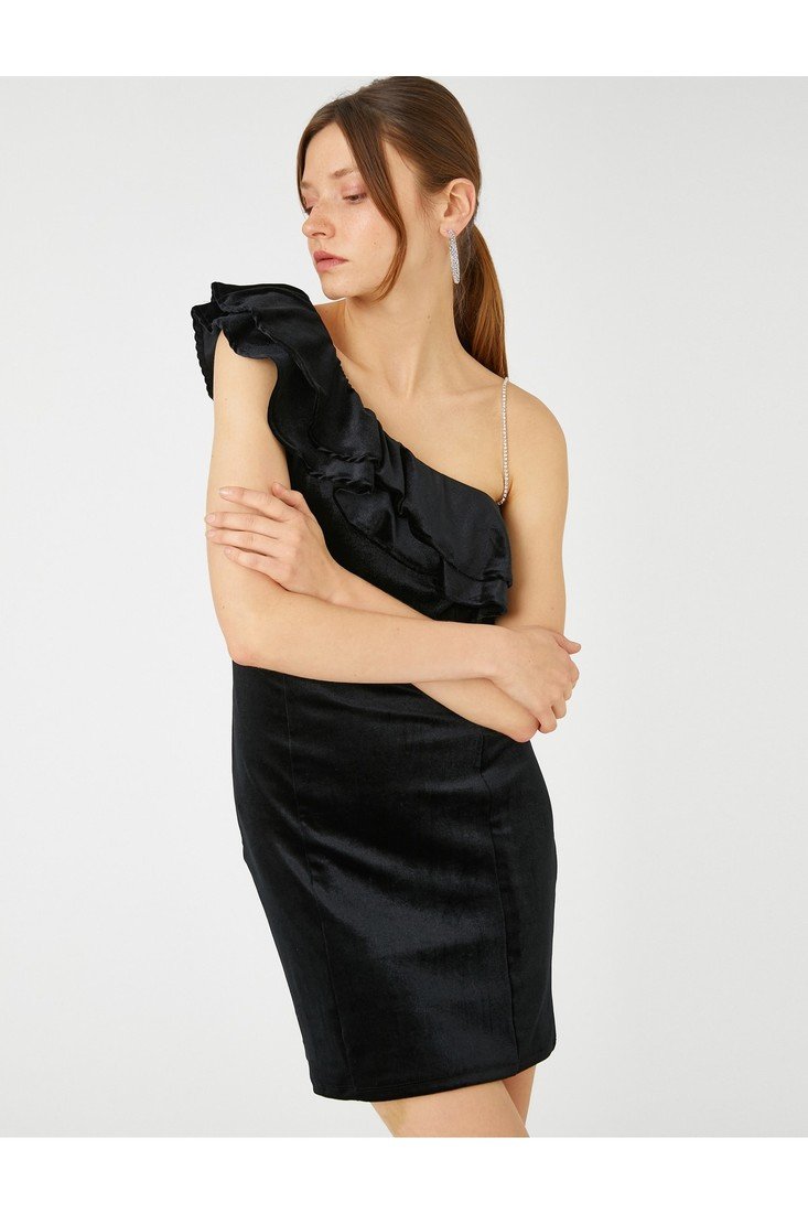 Koton Evening & Prom Dress - Black - Off-shoulder