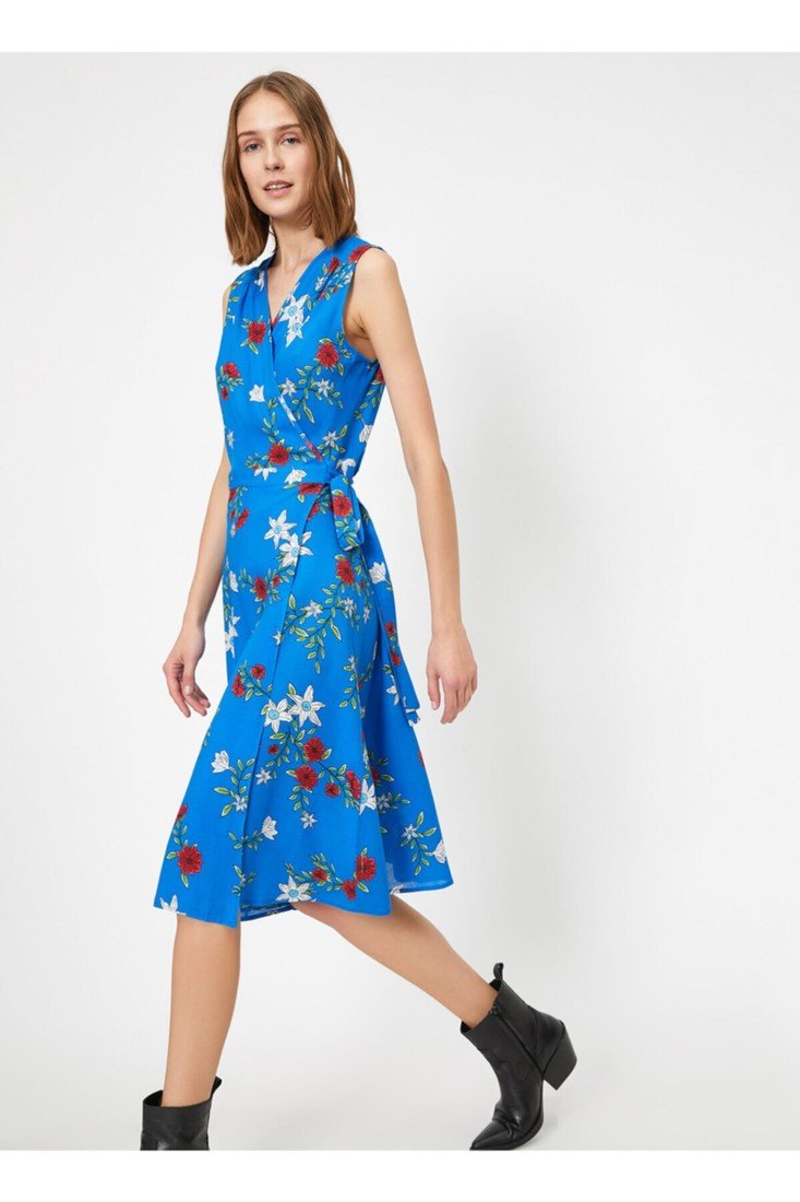 Koton Dress - Blue - Wrapover