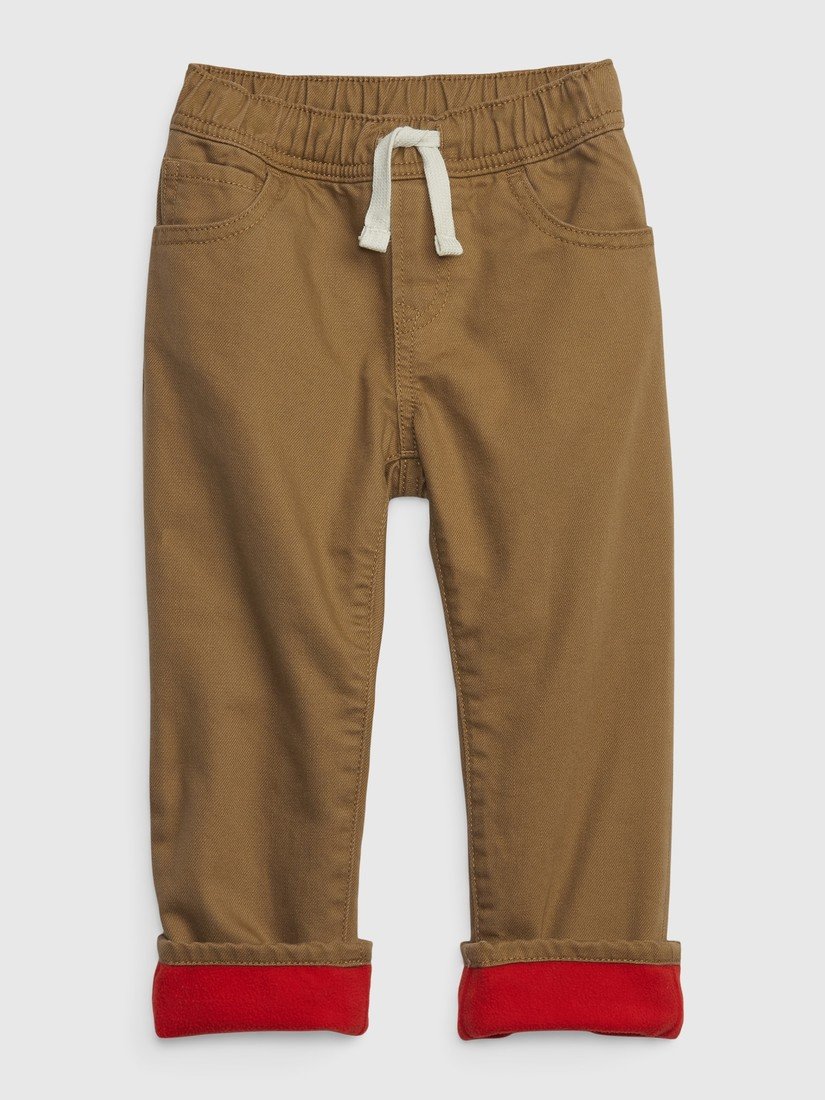 GAP Dětské džíny fleece-lined pull-on slim Washwell - Kluci