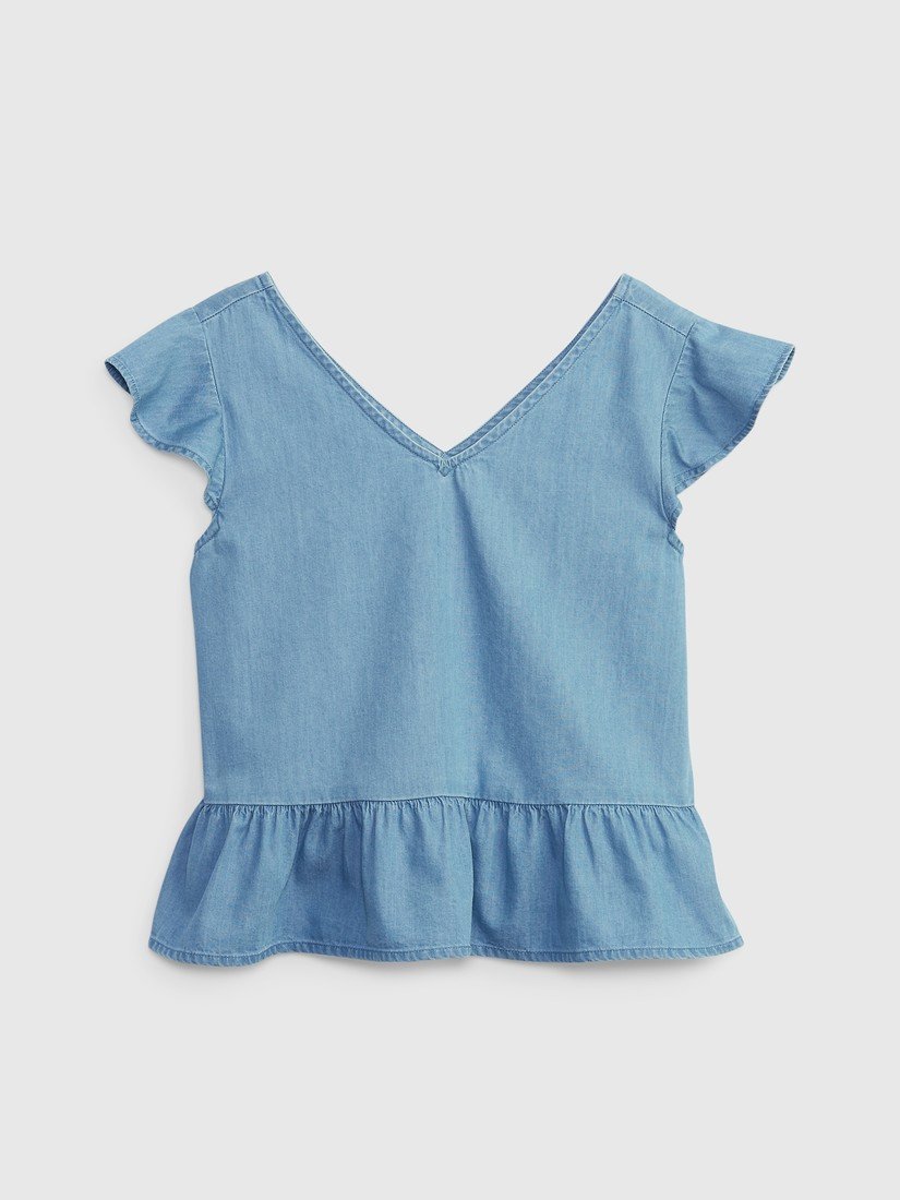 GAP Dětský bavlněný top peplum - Holky