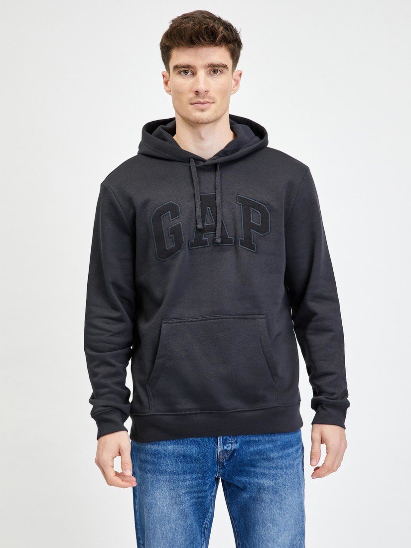 GAP Mikina fleece logo kapuce - Pánské