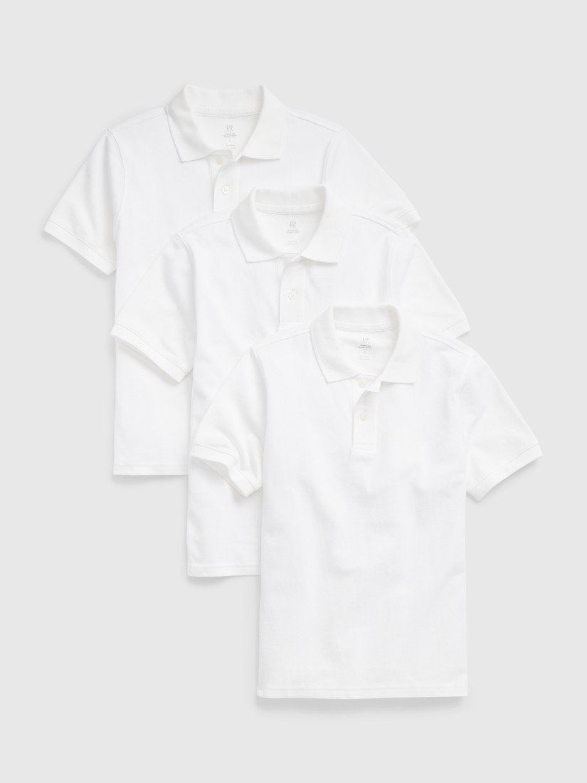 GAP Dětská polo trička uniform organic, 3ks - Kluci