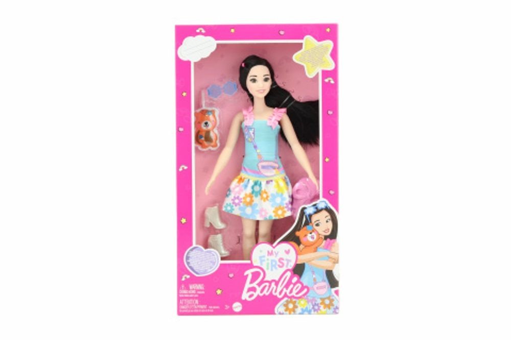 Mattel Barbie Moje První Barbie panenka - Černovláska s liškou HLL18