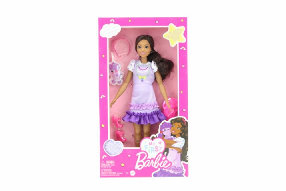Mattel Barbie Moje První Barbie panenka - Černovláska s pudlíkem HLL18
