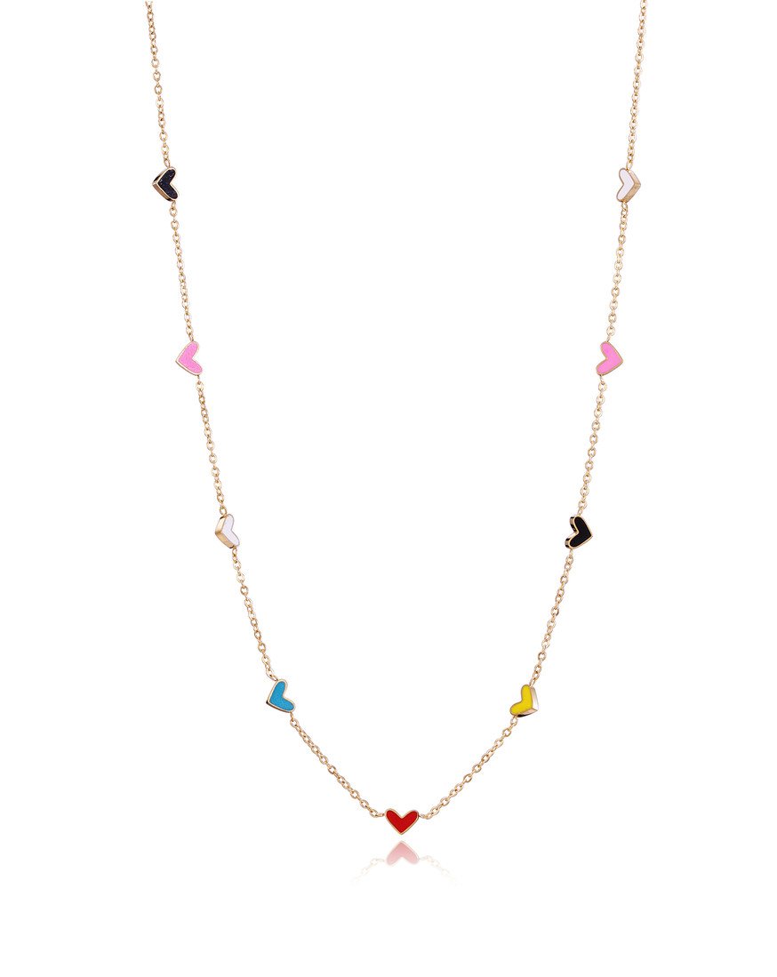 Viceroy Slušivý pozlacený náhrdelník se srdíčky Fashion 15138C01012