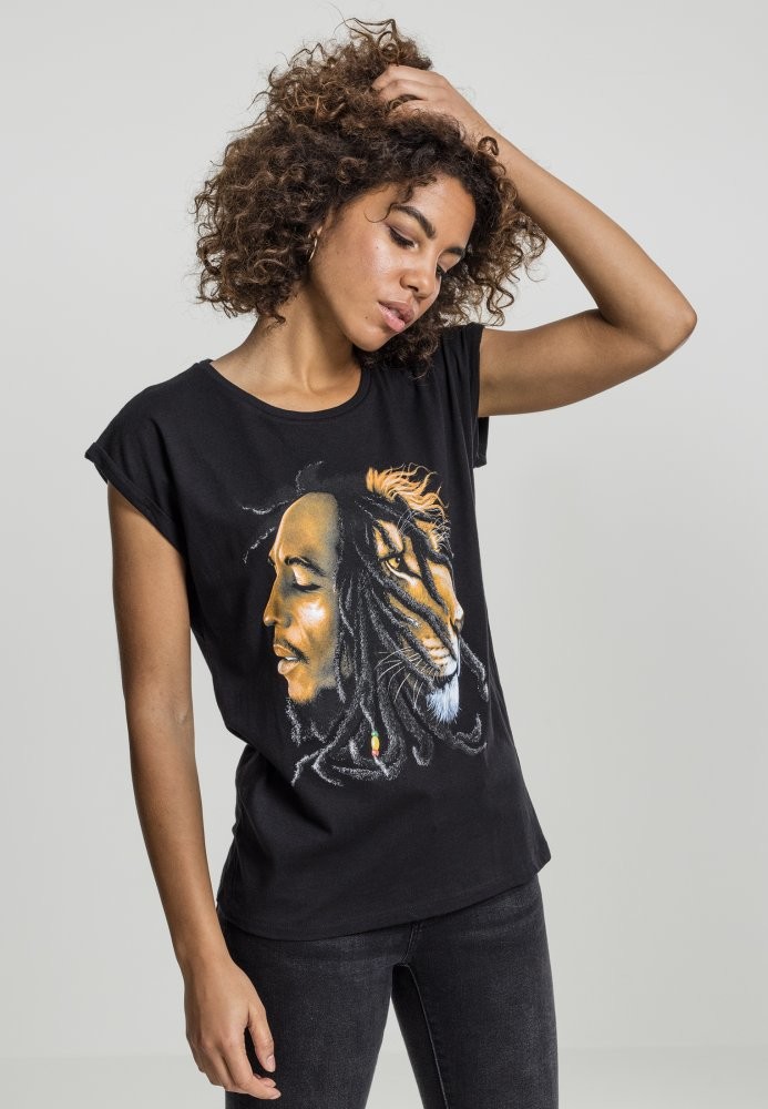 Ladies Bob Marley Lion Face Tee L