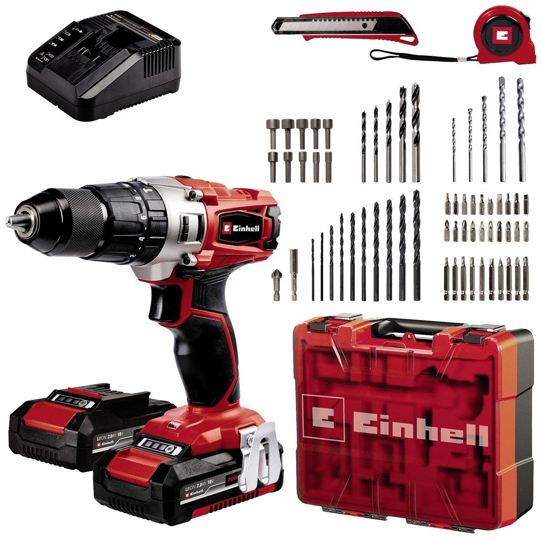 Einhell Power X-Change TE-CD 18/2 Li-i  plus 64 (2x2,0 Ah) 2cestný-aku příklepový šroubovák  2 akumulátory