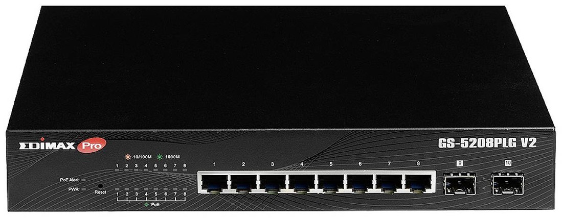EDIMAX GS-5208PLG V2 síťový switch 8  plus  2 porty