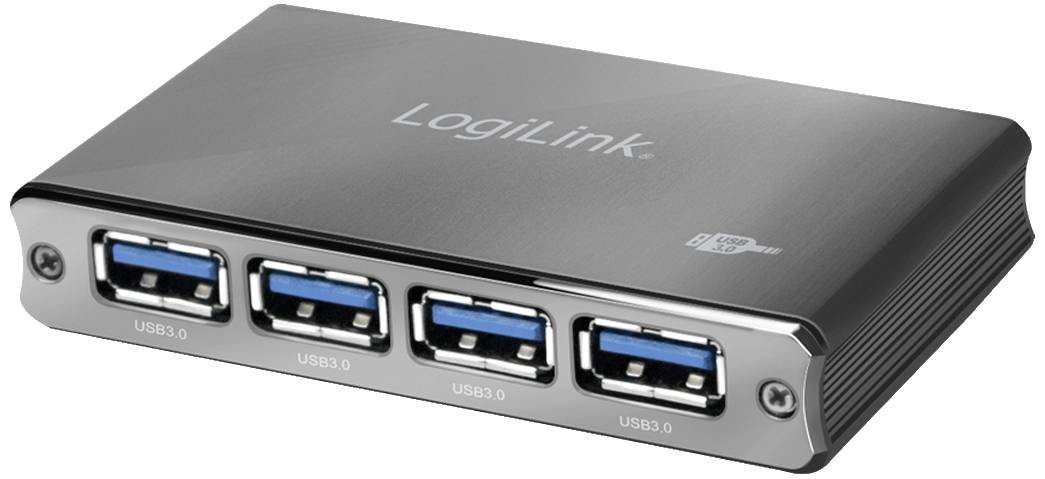 LogiLink UA0282  USB 3.0-hub s hliníkovým krytem, se stavovými LED Space Grau
