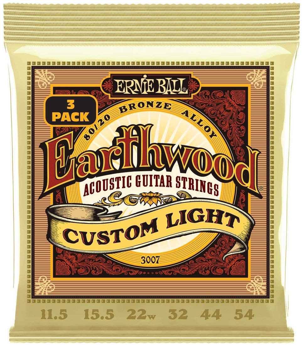 Ernie Ball Earthwood Custom Light 80/20 Bronze 3-Pack