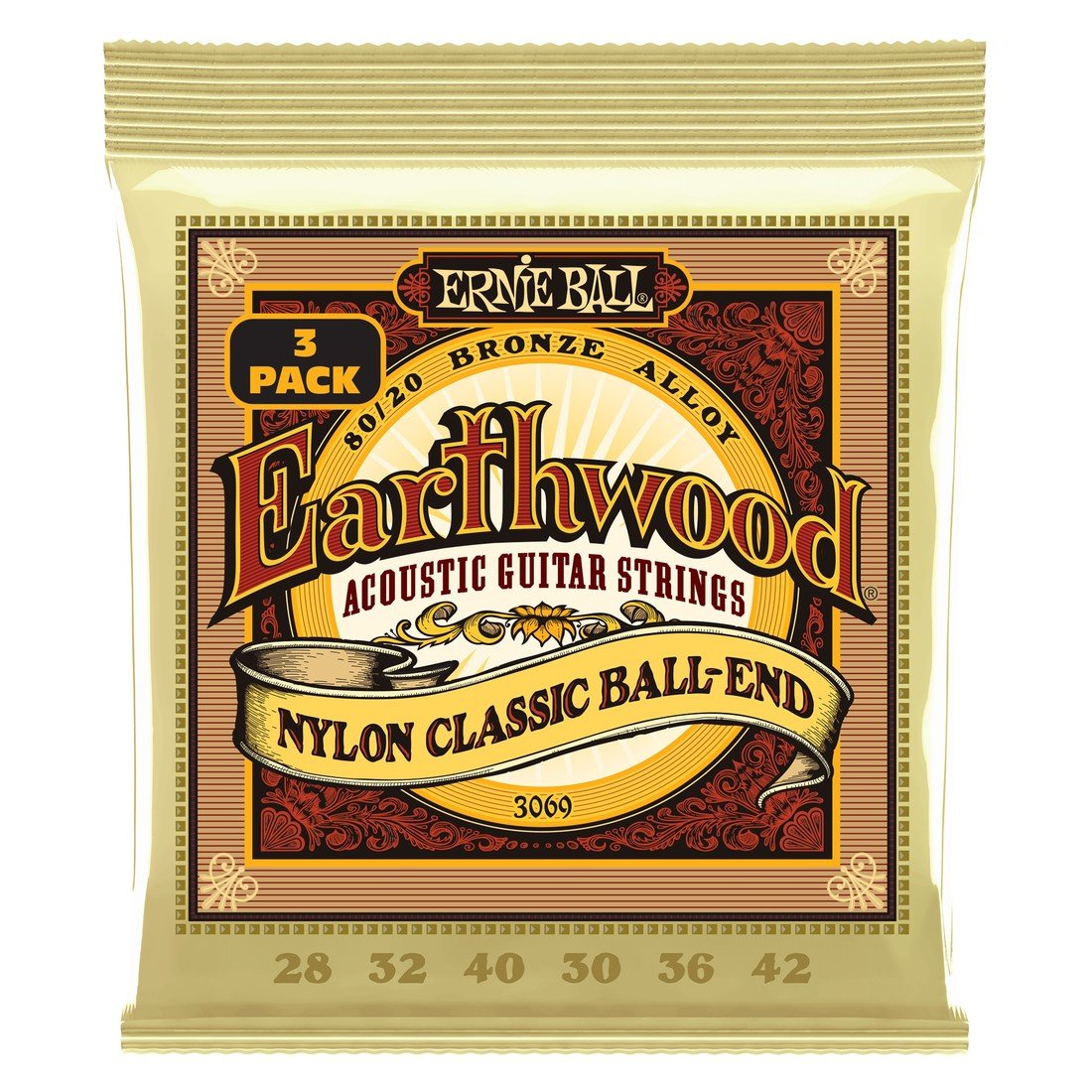 Ernie Ball Earthwood Folk 3-Pack