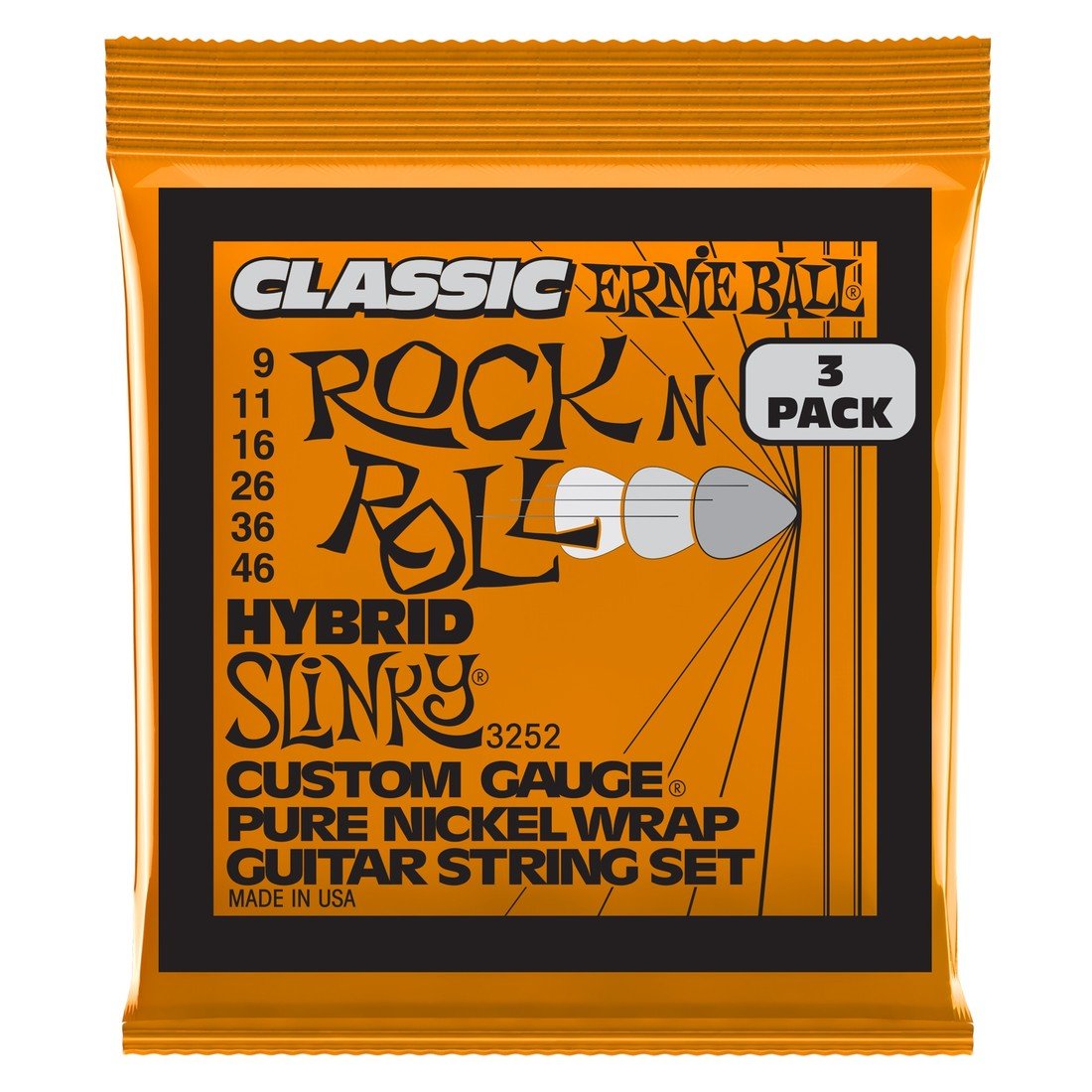 Ernie Ball Pure Nickel Hybrid Slinky 3-Pack