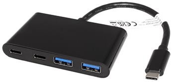 USB 5Gbps (USB 3.0) Hub, USB C(M) - 2x USB3.0 A(F) + 2x USB C(F), 17cm