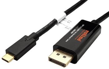 Roline Kabel obousměrný USB C(M) <-> DisplayPort(M), 4K@60Hz, 2m