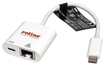 Roline Adaptér USB C(M) -> Gigabit Ethernet, PD 100W