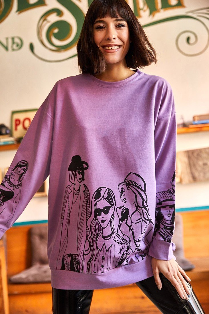 Olalook Sweatshirt - Purple - Oversize
