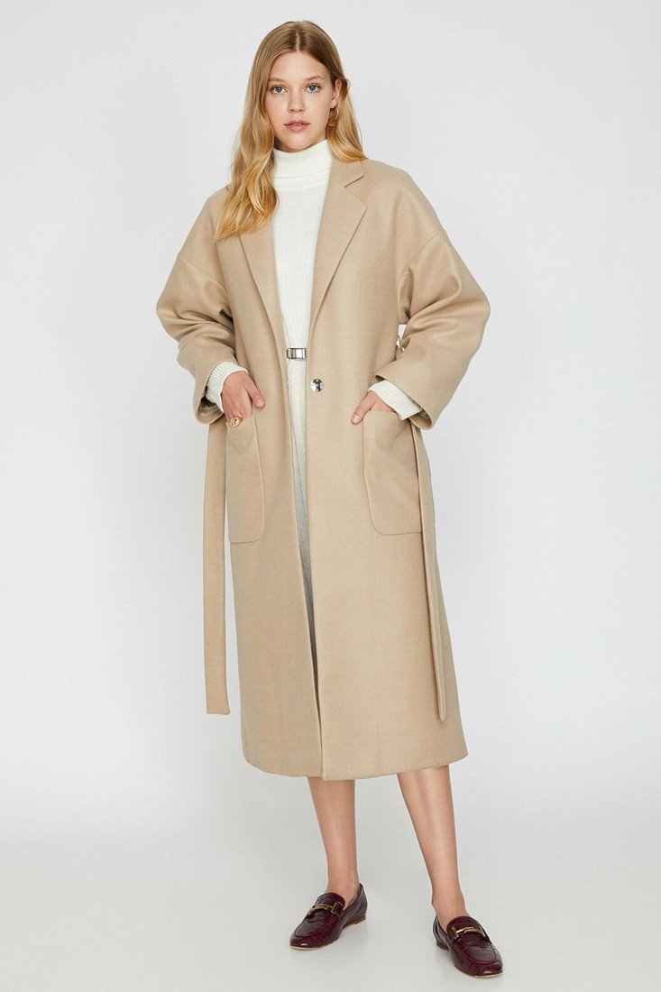 Koton Coat - Brown - Double-breasted