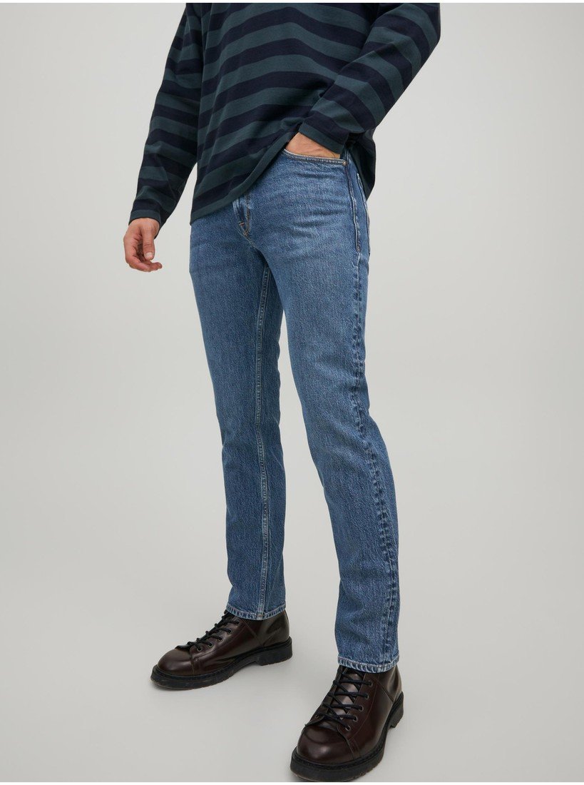 Modré pánské slim fit džíny Jack & Jones Clark - Pánské