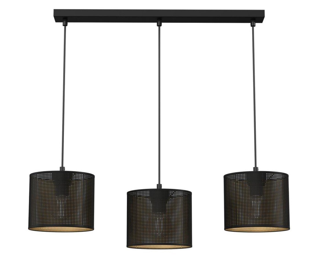 Lustr na lanku LOFT SHADE 3xE27/60W/230V černá/zlatá