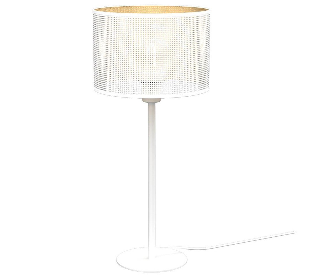 Stolní lampa LOFT SHADE 1xE27/60W/230V pr. 25 cm bílá/zlatá