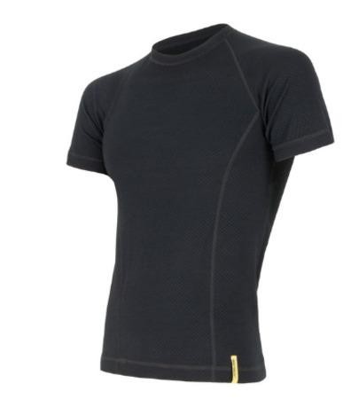 SENSOR MERINO DF pánské triko kr.rukáv černá Velikost: L