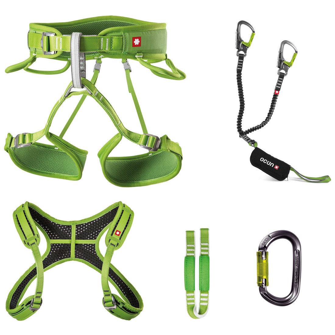 Ferratový set Ocún Via Ferrata Twist+Chest Set Velikost: M-XL / Barva: zelená