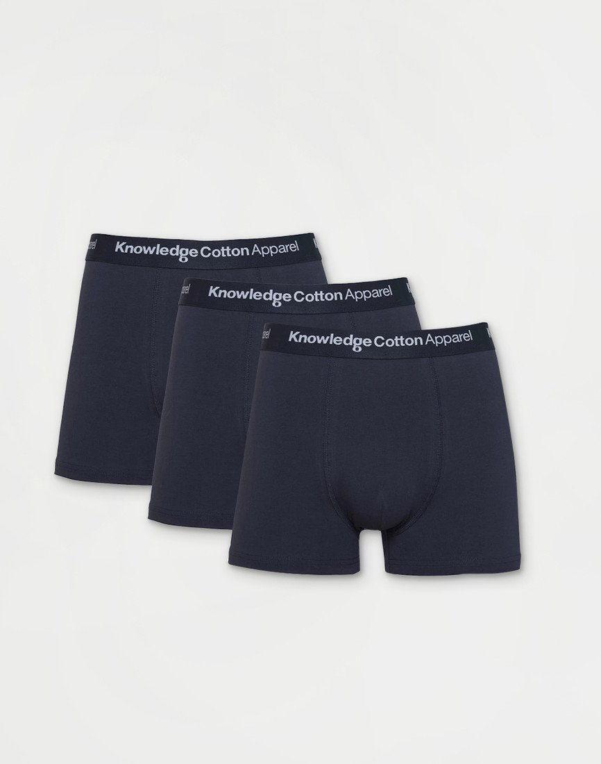 Knowledge Cotton 3-Pack Underwear 1001 Total Eclipse S