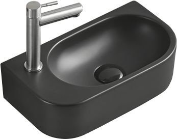 MEXEN Viera umyvadlo na desku lewa 40 x 21 cm, černá mat 21274085L