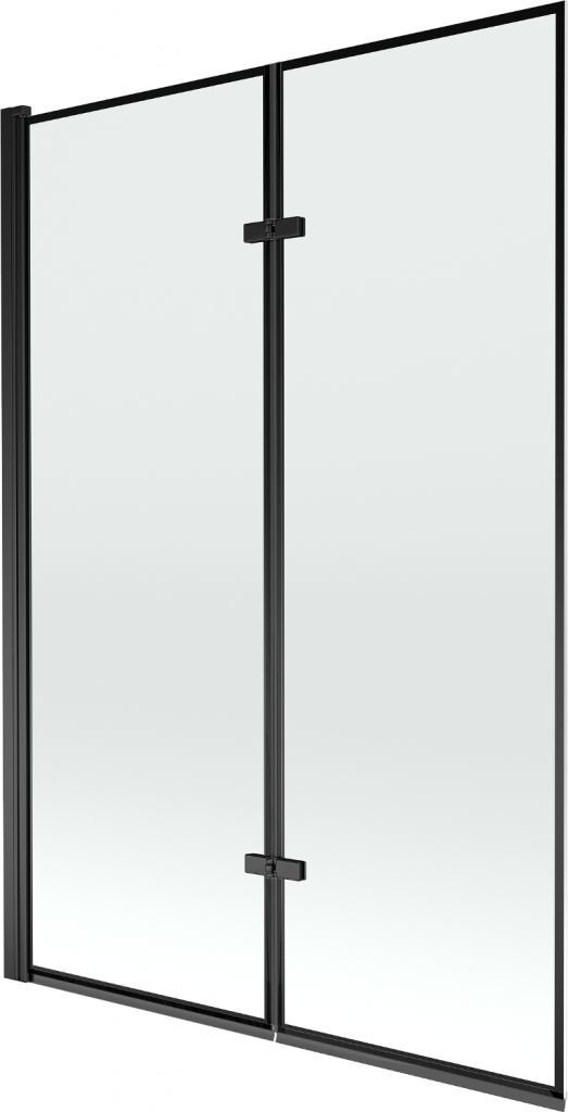 MEXEN Castor vanová zástěna 2-křídlo 120 x 150 cm, transparent, černá 892-120-002-70-00