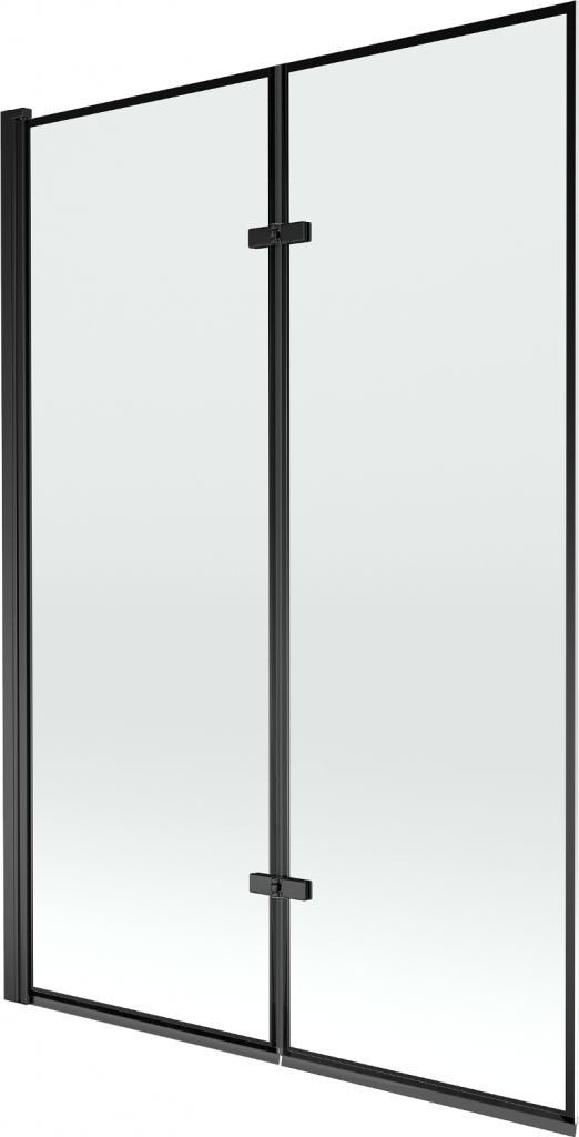 MEXEN Castor vanová zástěna 2-křídlo 120 x 150 cm, černá vzor, černá 892-120-002-70-70