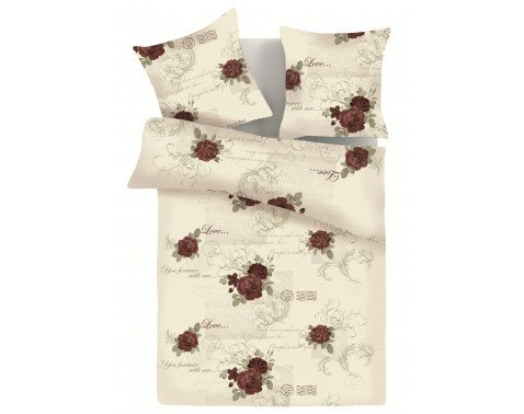 Povlečení Forever, vzor bordó růže, bavlna renforcé