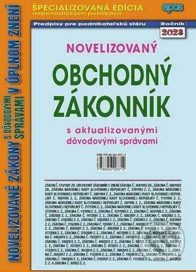 Novelizovaný Obchodný zákonník - Epos