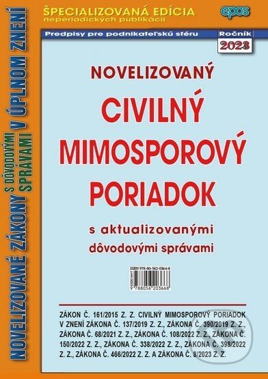 Novelizovaný Civilný mimosporový poriadok - Epos