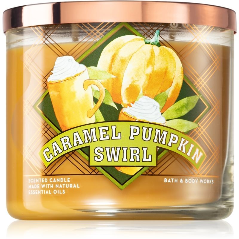 Bath & Body Works Caramel Pumpkin Swirl vonná svíčka 411 g