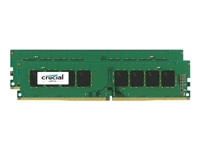 Crucial - DDR4 - sada - 32 GB: 2 x 16 GB - DIMM 288-pin - 2400 MHz / PC4-19200 - CL17 - 1.2 V - bez vyrovnávací paměti - bez ECC, CT2K16G4DFD824A
