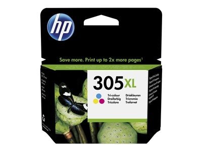 HP 305XL - 5 ml - Vysoká výtěžnost - barva (azurová, purpurová, žlutá) - originální - inkoustová cartridge - pro Deskjet 23XX, 27XX, 41XX; DeskJet Plus 41XX; ENVY 60XX, 64XX; ENVY Pro 64XX, 3YM63AE#ABE