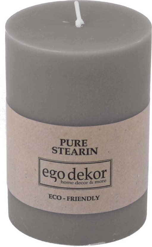 Šedá svíčka Eco candles by Ego dekor Friendly, doba hoření 37 h