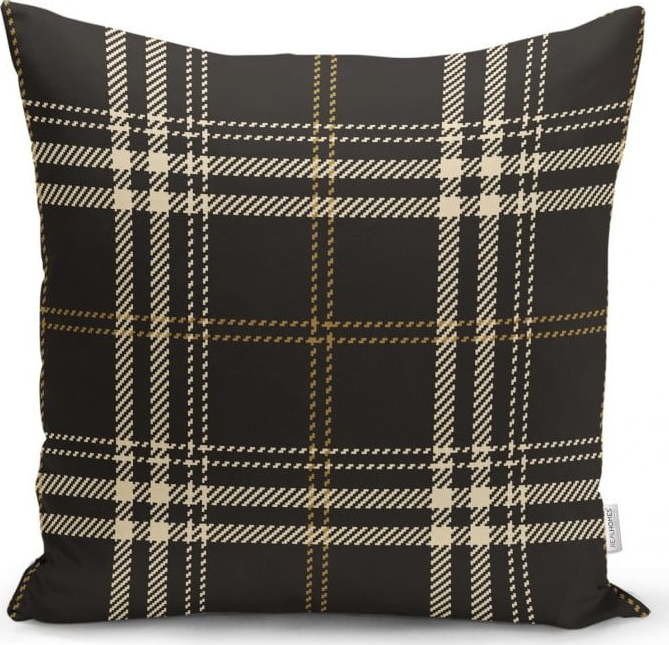 Černobéžový dekorativní povlak na polštář Minimalist Cushion Covers Flannel, 45 x 45 cm