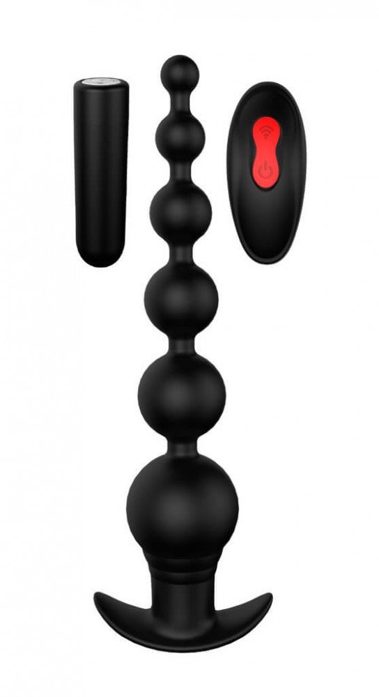 Cheeky Love - battery-operated, radio-controlled anal bead vibrator (black)