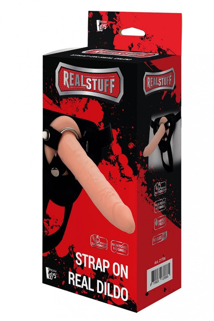 RealStuff Strap-On - narrow strap-on dildo (natural)