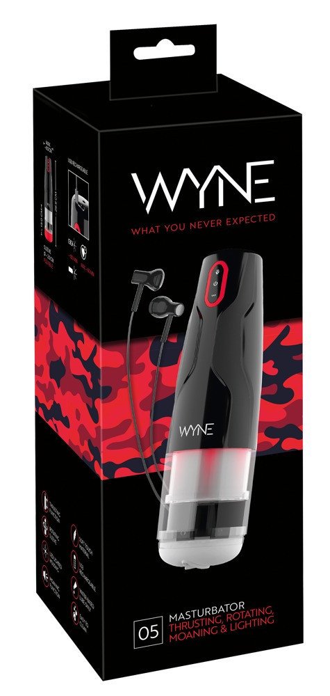 WYNE 05 - rechargeable, rotating masturbator (black and white)