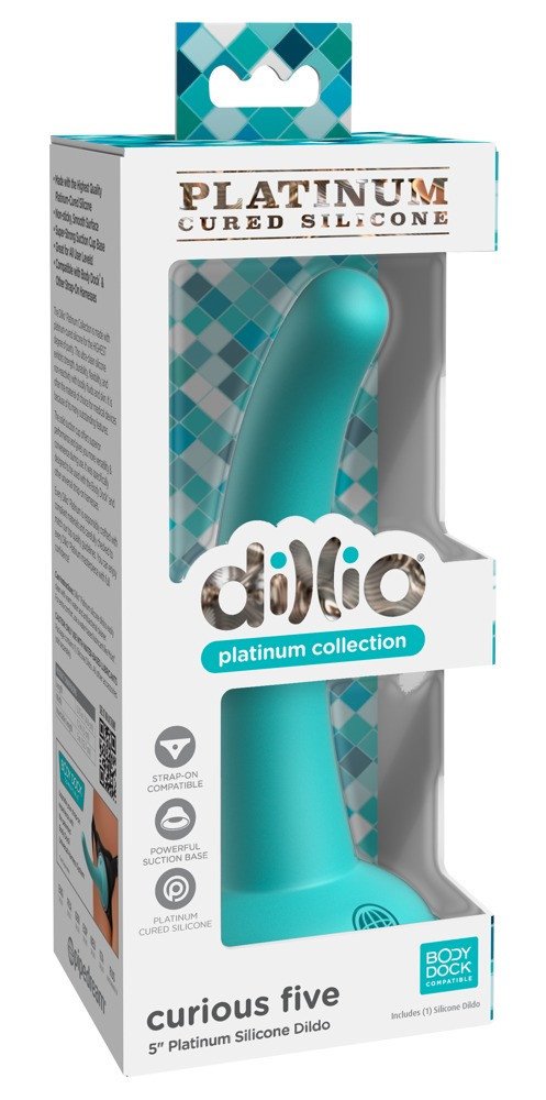 Dillio Curious Five - silicone dildo with suction cup (blue)