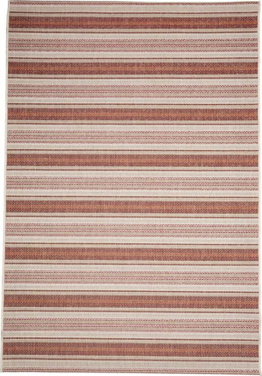 Béžovo-červený venkovní koberec Floorita Riga, 135 x 190 cm