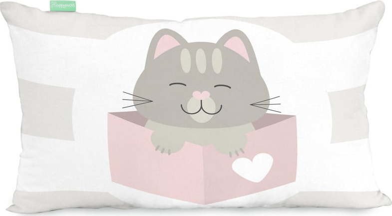 Povlak na polštář z čisté bavlny Happynois Kitty, 50 x 30 cm
