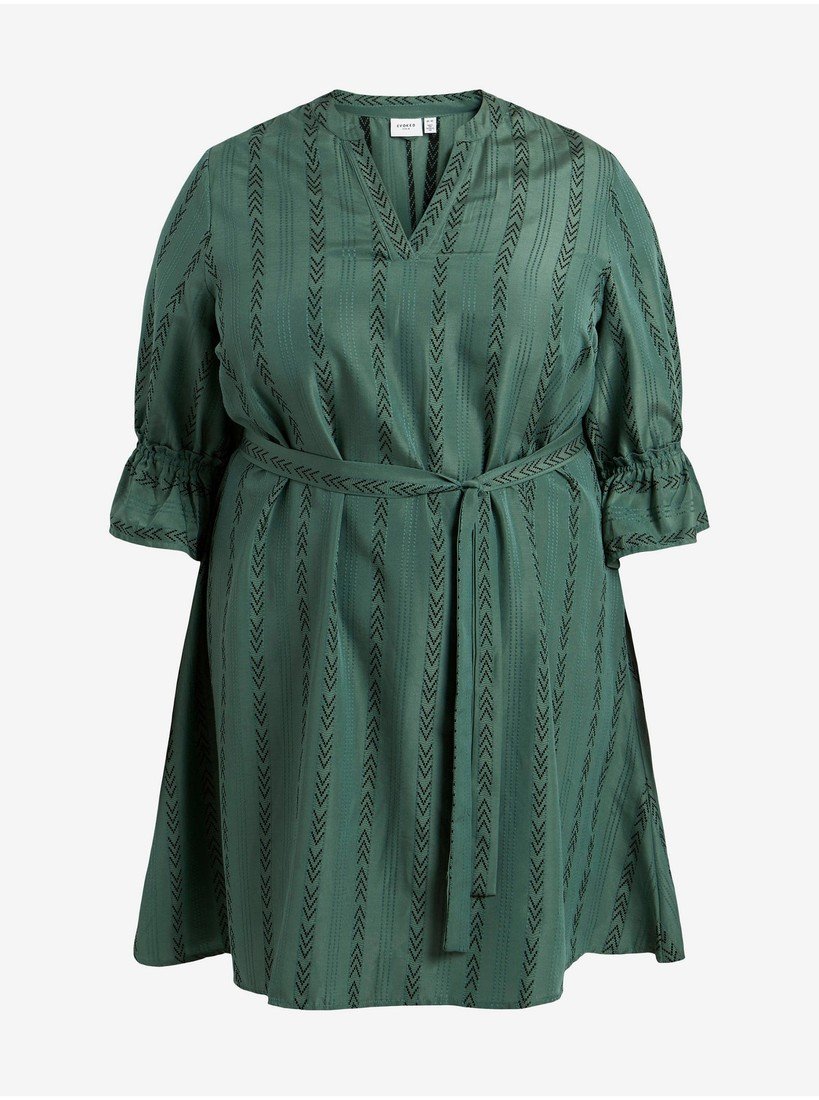Tmavě zelené dámské vzorované šaty VILA Etna - Dámské