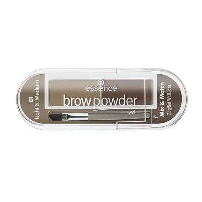 Essence Set Brow Powder set pro úpravu obočí   01 light & medium