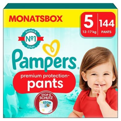 Pampers Premium Protection Pants, velikost 5, 12-17 kg, mÄ›sĂ­ÄŤnĂ­ balenĂ­ (1x 144 plen)