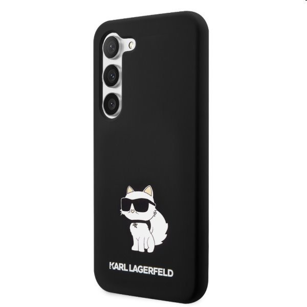 Pouzdro Karl Lagerfeld Liquid Silicone Choupette NFT pro Samsung Galaxy S23, čierne