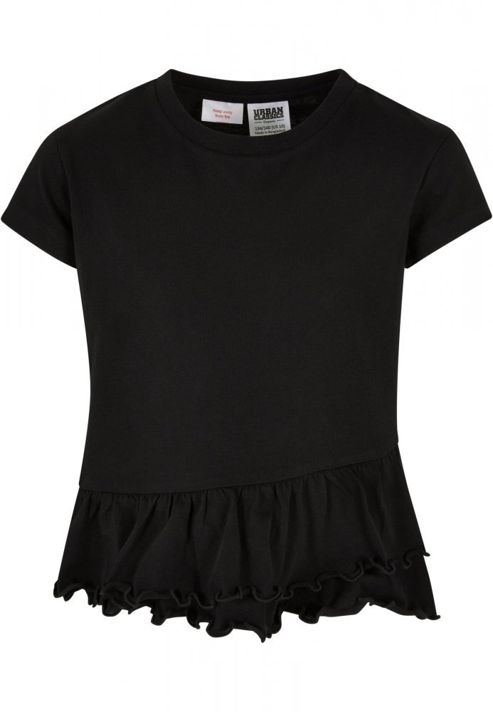 Girls Organic Volant Tee - black 110/116