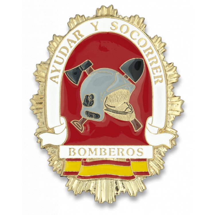Odznak španělský Ayudar y socorrer Bomberos - zlatý